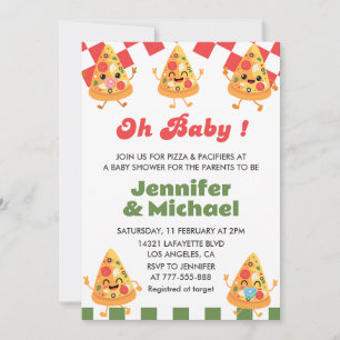 Pizza-Baby-Shower-Einladung Oh Baby Schnuller Einladung