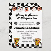 Pizza Baby Shower Einladungen Pizza Beer Diapers (Vorne/Hinten)