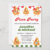 Pizza Baby Shower Einladungen Pizza Party Schnulle (Vorderseite)