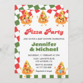 Pizza Baby Shower Einladungen Pizza Party Schnulle (Vorne/Hinten)