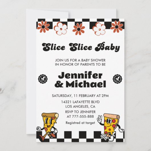 Pizza Baby Shower Einladungen Slice Slice Baby (Vorderseite)