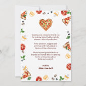 Pizza Baby Shower Foto Danke Karte - Fun Co-ed (Rückseite)