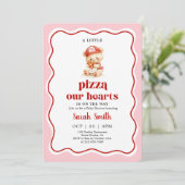Pizza Baby Shower Invitation Einladung (Stehend Vorderseite)