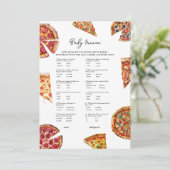 Pizza Baby Trivia Baby Showkarte Einladung (Stehend Vorderseite)