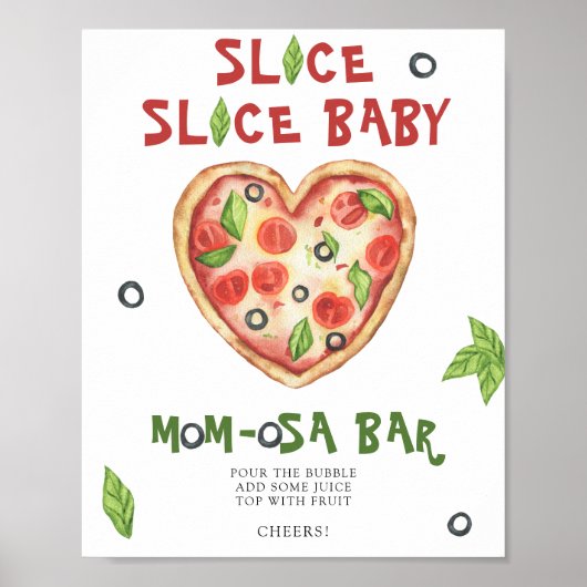 Pizza Babydusche - Momosa Bar Poster (Vorne)