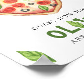 Pizza Babydusche - raten Sie, wie viele Oliven es  Poster (Ecke)