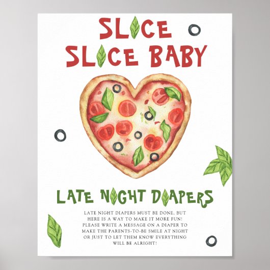 Pizza Babydusche - Spättaucher Poster (Vorne)
