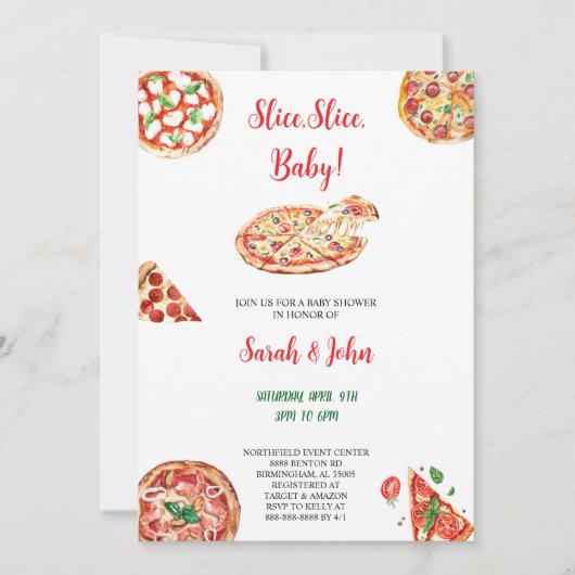 PIZZA BABYSHOWER INVITATION EINLADUNG (Vorderseite)