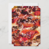 Pizza-Bachelor-Party mit Wurst Einladung (Vorderseite)