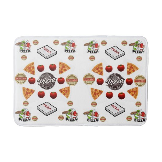 Pizza Badezimmer Badematte (Vorderseite)