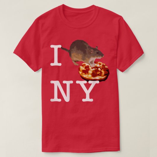 Pizza Bagel Rat I Love New York Ny Funny 14342978 T-Shirt (Design vorne)