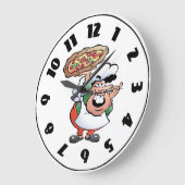 Pizza Baker Clock Große Wanduhr (Winkel)