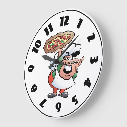 Pizza Baker Clock Große Wanduhr (Winkel)