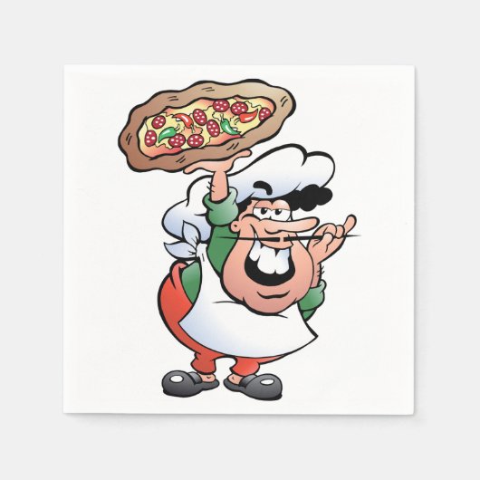 Pizza Baker Paper Napkins Serviette (Vorderseite)