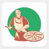 Pizza Baker Square Sticker (Vorderseite)