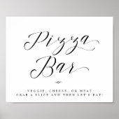 Pizza Bar Chic Calligraphy Script Wedding Sign Poster (Vorne)