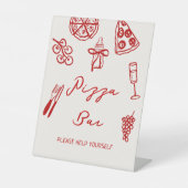 Pizza Bar Pizza Station Pizza Baby Dusche Sockelschild (Vorderseite)