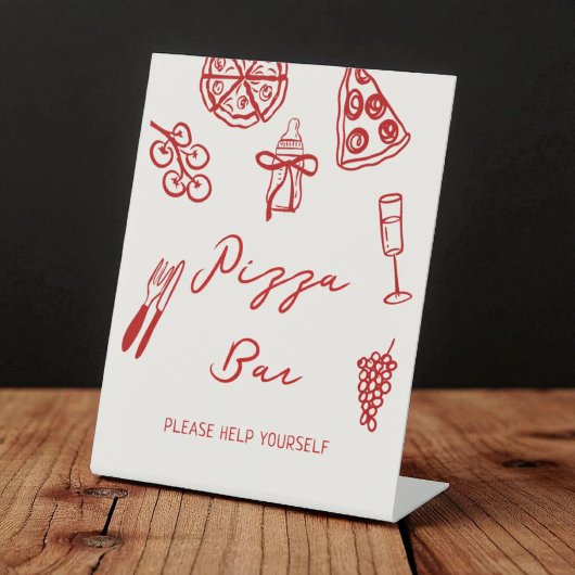 Pizza Bar Pizza Station Pizza Baby Dusche Sockelschild