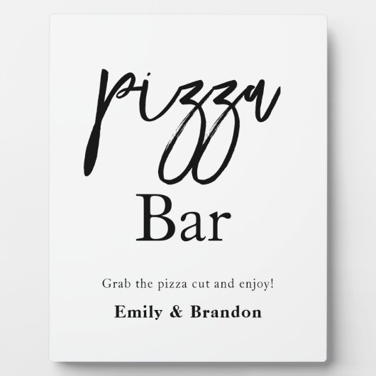 Pizza Bar wedsign Tabletop Fotoplatte (Vorderseite)
