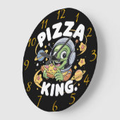 Pizza Beats: Cartoon Character Groooding with Head Große Wanduhr (Winkel)