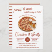 Pizza & Beer Before Baby ist da! Babyparty Einladung (Vorne/Hinten)