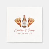 Pizza & Beer Casual Couples Wedding Bridal Shower Serviette (Vorderseite)