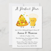 Pizza & Beer ein perfektes Brautessen Einladung (Vorderseite)