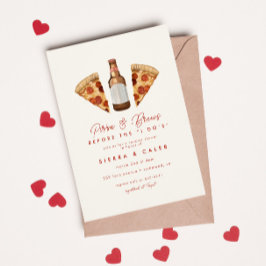 Pizza & Beer Lässige Paare Hochzeit Brautparty Einladung