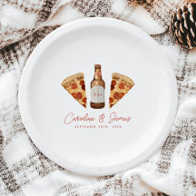 Pizza & Beer Lässige Paare Hochzeit Brautparty