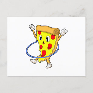 Pizza bei Fitness mit Fitnessreifen.PNG Postkarte