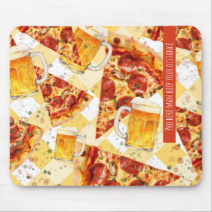 Pizza & Bier - Pro hier behalte man Ihre Distanz Mousepad