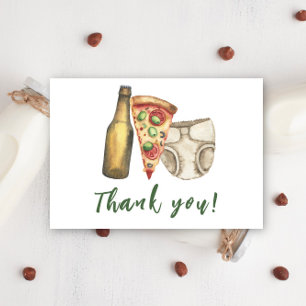 Pizza, Bier und auch Windeln Babyshower Danke