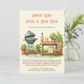 Pizza & Biereinladung am Arbeitstag - Patriotisch Einladung (Stehend Vorderseite)