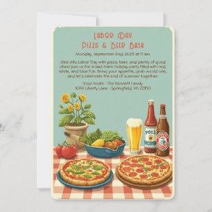 Pizza & Biereinladung am Arbeitstag - Patriotisch Einladung