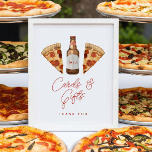 Pizza & Bierpaare Duschkarten & Geschenke Untersch Poster