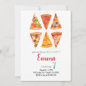 Pizza Birthday Invitation, Pizza Invitation, Einladung (Vorderseite)