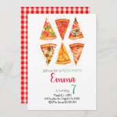 Pizza Birthday Invitation, Pizza Invitation, Einladung (Vorne/Hinten)