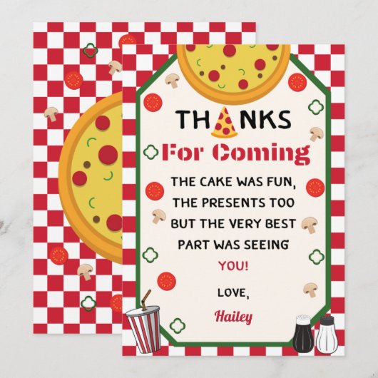 Pizza Birthday Party Danke (Vorne/Hinten)