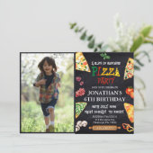 Pizza Birthday Party Einladung (Stehend Vorderseite)