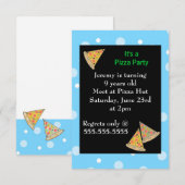 Pizza Birthday Party Einladung (Vorne/Hinten)