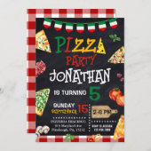 Pizza Birthday Party Einladung (Vorne/Hinten)