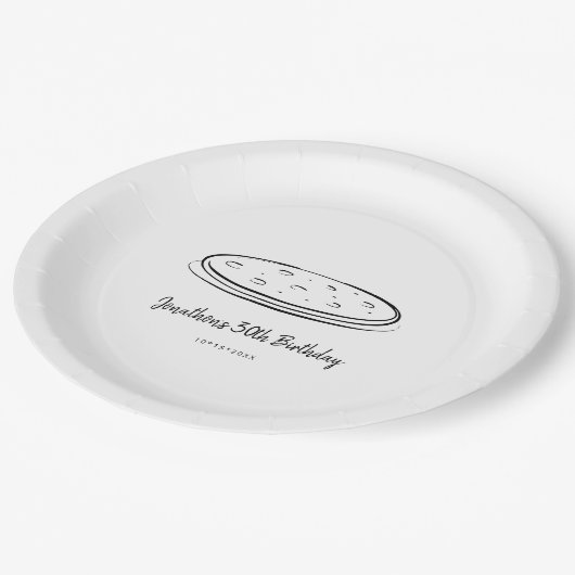 Pizza Birthday Party Pappteller (Schrägansicht)