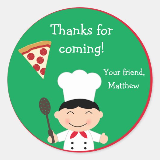 Pizza Birthday Party Sticker (Vorderseite)