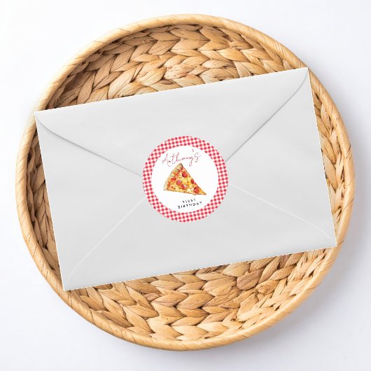 Pizza Birthday Runder Aufkleber