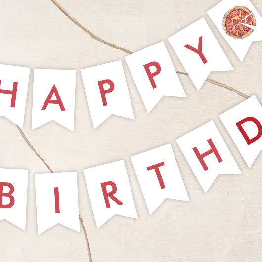 Pizza Birthday Wimpelkette