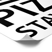 Pizza Bleibe True Funny Poster (Ecke)