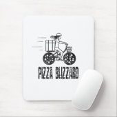 Pizza Blizzard Bike Courier Driver Mousepad (Mit Mouse)