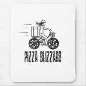 Pizza Blizzard Bike Courier Driver Mousepad (Vorne)