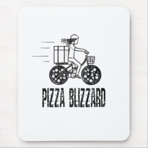 Pizza Blizzard Bike Courier Driver Mousepad