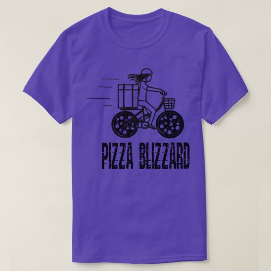Pizza Blizzard Bike Courier Driver T-Shirt (Design vorne)